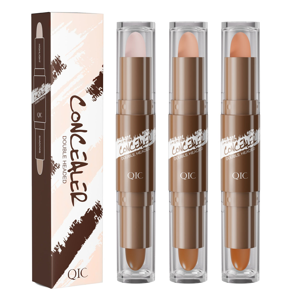 Double-ended Highlighter Nose Shadow Glitter Foundation Concealer Pen Long Lasting Dark Circles Corrector Contour Stick Makeup - V.I.P Digital Presence