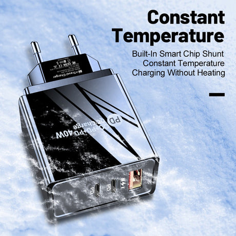 USB+2PD Type-C mobile phone charger LED with light travel charging head - V.I.P Digital Presence