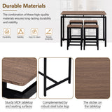 TREXM 5-piece compact bar table with table and stool - modern industrial design (dark brown) - V.I.P Digital Presence