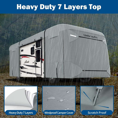 Umbrauto Class A RV Cover Upgraded Heavy Duty 7 Layers Top Windproof Breathable Class A Motorhome Camper Cover,Grey - V.I.P Digital Presence