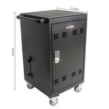 Mobile Charging Cart and Cabinet for Tablets Laptops 30-Device With Combination Lock--Black - V.I.P Digital Presence