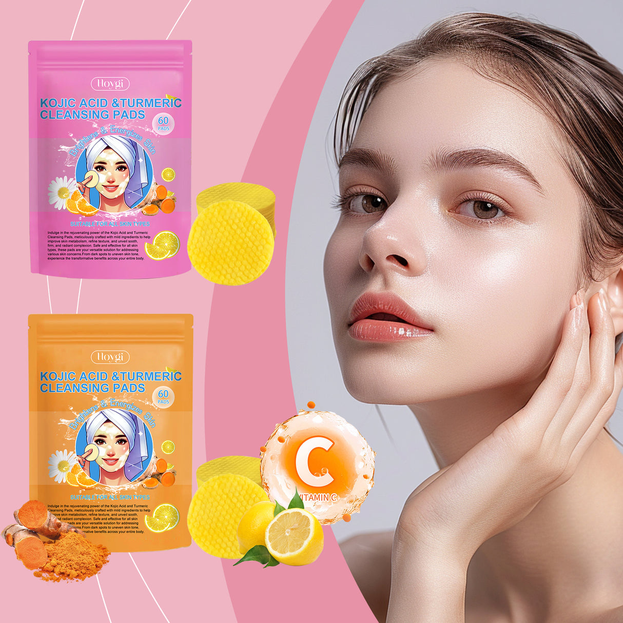 Turmeric Acid Cleansing Pad Gentle Exfoliating Deep Clean Non-Tight Improving Skin Cleansing Pad - V.I.P Digital Presence
