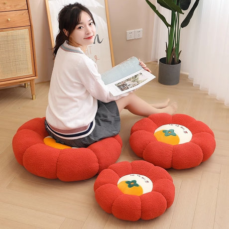 New Pumpkin Cushion Color Contrast Persimmon Ruyi Putuan Home Sofa Decoration Soft Cushion - V.I.P Digital Presence