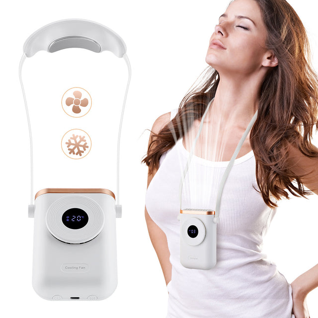 3-Speed Hanging Neck Fan Cooling Portable Leafless Electric Fan USB Lazy Hanging Neck Small Fan Outdoor Fan - V.I.P Digital Presence