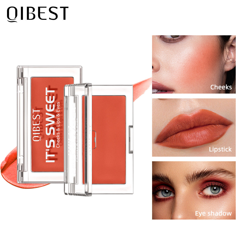 QIBEST Lipstick Eye Shadow Blush 3 In 1 Repair Volume Without Dizzy Makeup Natural Color Monochromatic Rouge Cream Eye Shadow Cream - V.I.P Digital Presence