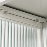 23.62"Glass Doors Modern Two-door Wall Cabinet with Featuring Two-tier Enclosed Storage an Open Shelf and Towel Rack