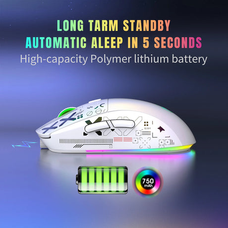 hxsj T90 2.4G Wireless Mechanical Mouse RGB Gaming Mouse Ergonomic 10 Million Keystroke 3600DPI Mouse 11 RGB Lighting Modes Mice - V.I.P Digital Presence