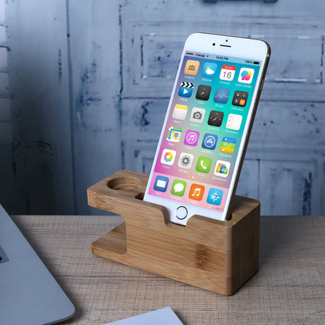 Alloet Wooden Charging Dock Station for Mobile Phone Holder Stand Bamboo Charger Stand Base For Apple Watch and For iphone - V.I.P Digital Presence