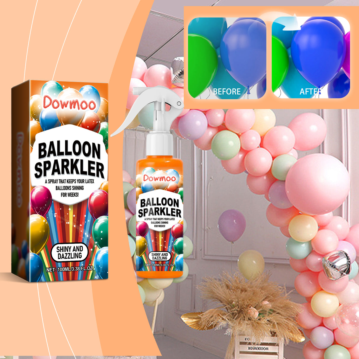 Latex Balloon Brightening Spray, Balloon Brightening Long-Lasting Effect Adds Ambiance Gloss Spray - V.I.P Digital Presence