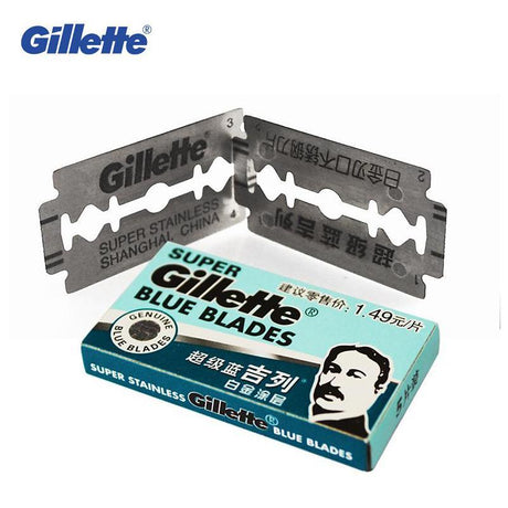 Gillette Super Blue Shaving Razor Blades For Men Stainless Steel double edge Shaver Blades (5 blades x 2 boxes) - V.I.P Digital Presence