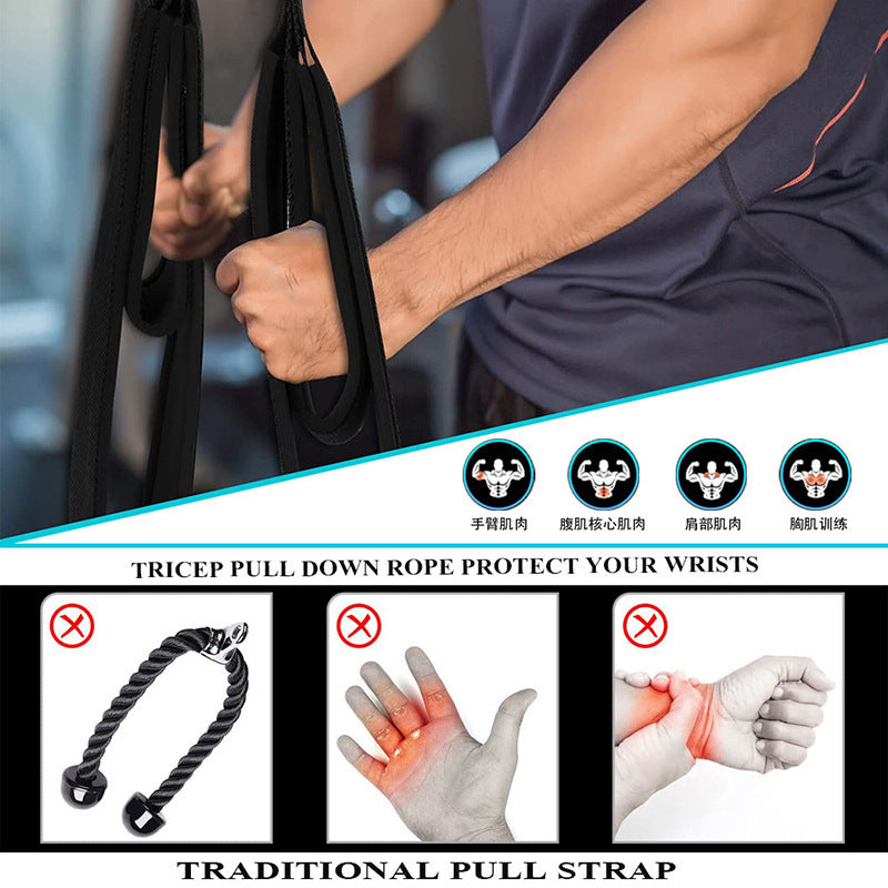 Gym Arm Two Head Three Head Equipment Muscle Rope Muscle Exercise Pulling Down Double Head Tension Accessories Pulling Rope - V.I.P Digital Presence