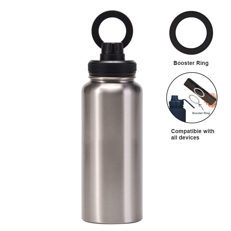 Magnetic Phone Holder Outdoor Large Capacity 1L Wide-Mouth Insulated Stainless Steel Sports Water Bottle - V.I.P Digital Presence