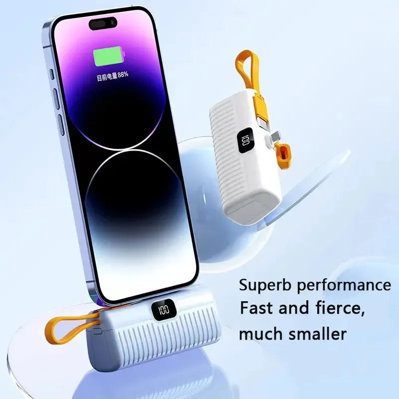Mini banco de energía de 30000Mah, cable inalámbrico, Powerbank con pantalla digital, batería externa, cargador portátil para Iphone, Samsung, Xiaomi
