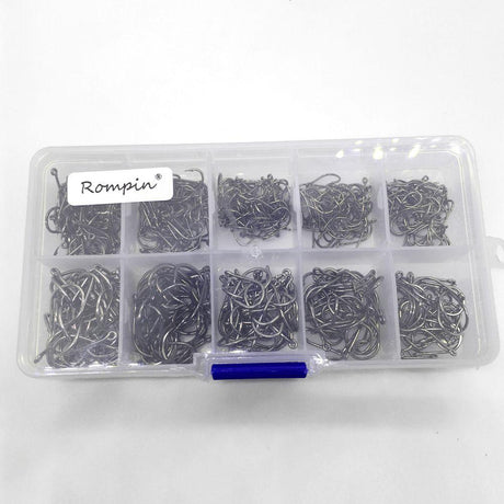 Rompin 500pcs/set mixed size #3~12 high carbon steel carp fishing hooks pack with hole with Retail Original box Jigging Bait - V.I.P Digital Presence