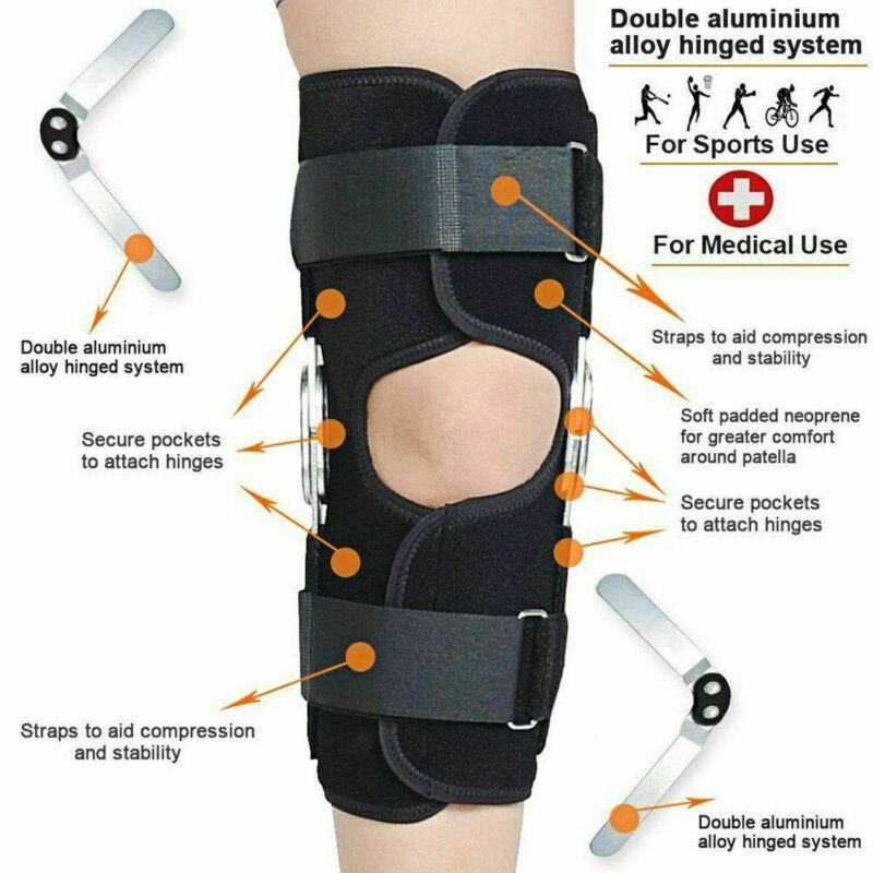 1 soporte de aleación de aluminio para rodillera, cinturón mágico de compresión, bisagra fija. 