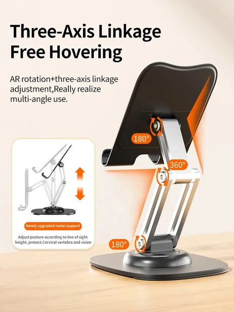 Multi-Function Folding Lift Lazy Mobile Phone Stand 360° Rotating Live Stand Aluminum Mobile Phone Tablet Desktop Stand - V.I.P Digital Presence