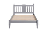 Twin Bed with Column-Decoration Headboard, with Bed Slats,Grey - V.I.P Digital Presence