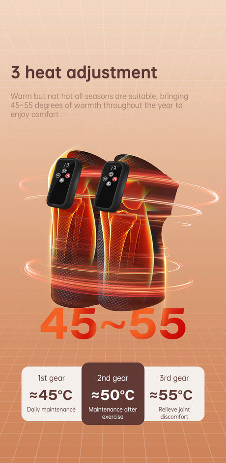 Electric heating knee massage instrument, vibration moxibustion, shoulder and elbow joint pain, hot compress knee massager for old cold legs - V.I.P Digital Presence