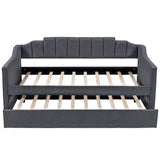 Upholstered Twin Daybed with Trundle Black