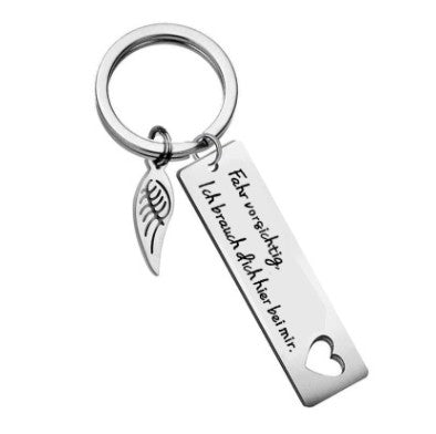 German drive well Fahr vorsichtig lch.. stainless steel keychain Valentine's Day gift - V.I.P Digital Presence