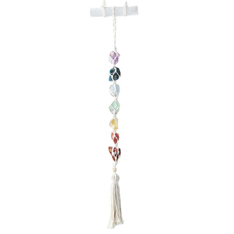Natural Crystal Seven Color Gemstone Gypsum Rod DIY Wearing Mesh Bag Hanging Decoration Yellow Purple Crystal Car Hanging - V.I.P Digital Presence