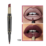 Matte Lipstick Wateproof Double Ended Long Lasting Lipsticks Brand Lip Makeup Cosmetics Nude Dark Red Lips Liner Pencil - V.I.P Digital Presence