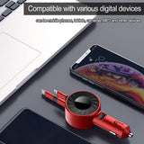 3-IN-1 Car Charger Mobile Phone  Adapter For IOS/Android/Type-C USB Retractable Charging Cable 4.2A Fast Charing For Truck - V.I.P Digital Presence