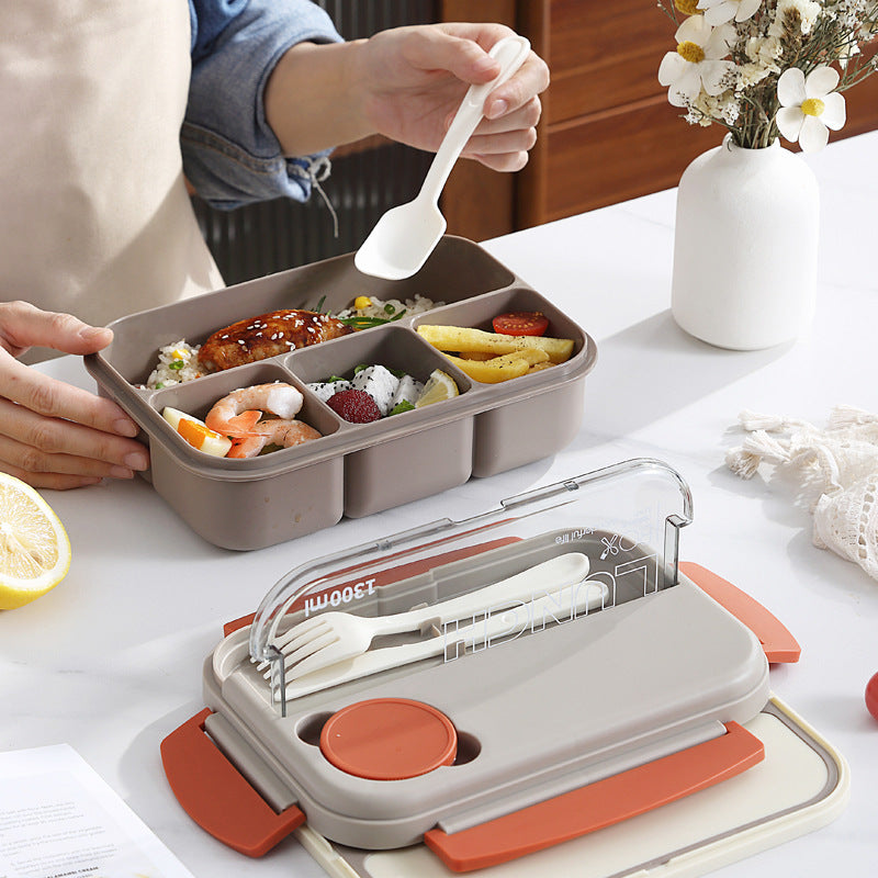 Student Japanese sealed four-compartment plastic lunch box bento box microwaveable lunch box - V.I.P Digital Presence