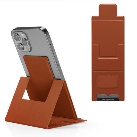 Personalized mobile phone stand desktop office folding stand PU leather ultra-thin stand - V.I.P Digital Presence