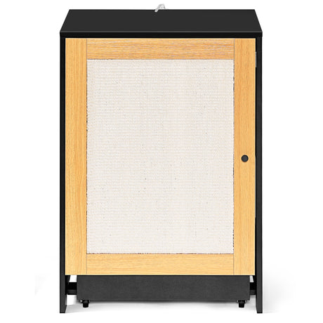 Cat Litter Box Enclosure, Hidden Cat Washroom, Kitty End Table, Litter cabinet with sisal door,Black - V.I.P Digital Presence