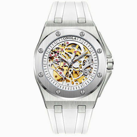 Fully automatic mechanical watch for men fashionable multi-color silicone tape waterproof watch - V.I.P Digital Presence