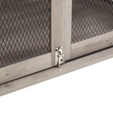 Farmhouse Dog Cage Crate Furniture with Sliding Barn Door, Farmhouse Wooden Dog Kennel End Table with Flip-top Plate Dog House - V.I.P Digital Presence