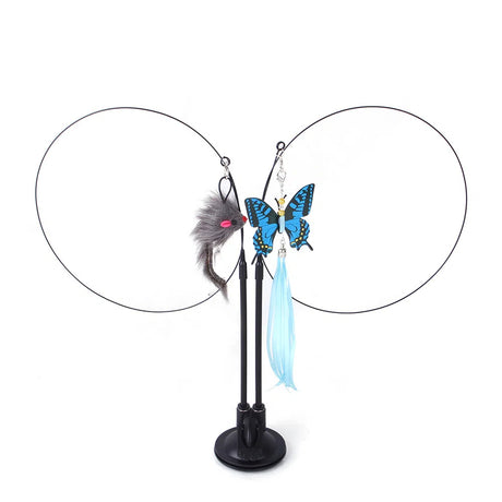 Suction cup cat toy stick that can be attached and held with steel wire multi head interchangeable cat toy and pet supplies - V.I.P Digital Presence