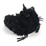 Hand embroidered three-dimensional simulation crystal flower headband pearl headband - V.I.P Digital Presence