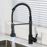 All copper spring faucet, kitchen sink with rotatable pull-out paint, black and gold dots - V.I.P Digital Presence