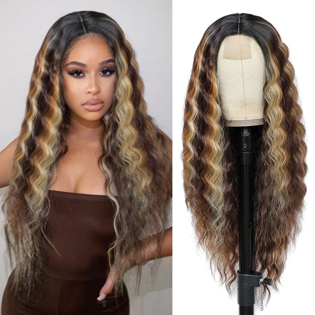 European and American Women's Wig Small Lace Center Deep Wave Long Curly Wig Headband Lace Wigs - V.I.P Digital Presence