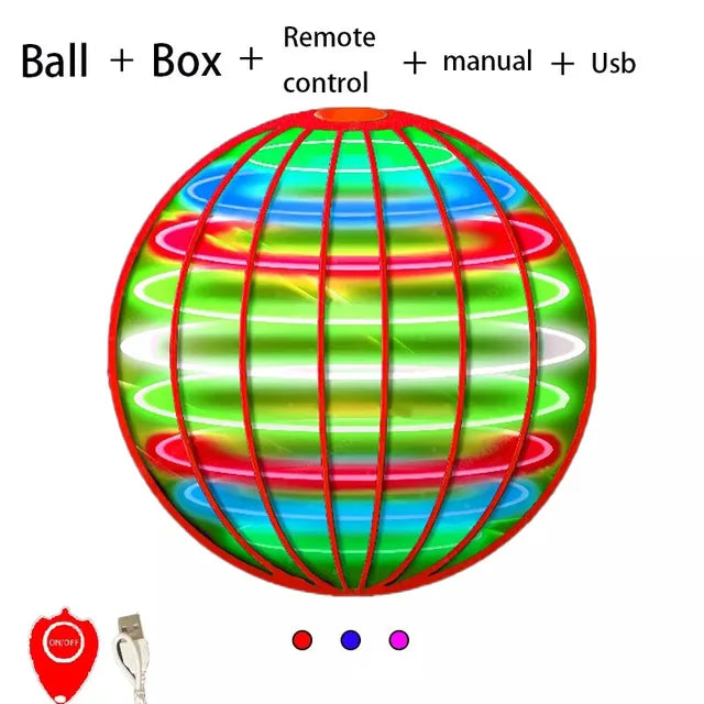 Dron volador con luces LED, bumerán, Flyorb, bola flotante, Fly Nova Orb, spinner volador, juguetes antiestrés, regalo para niños 