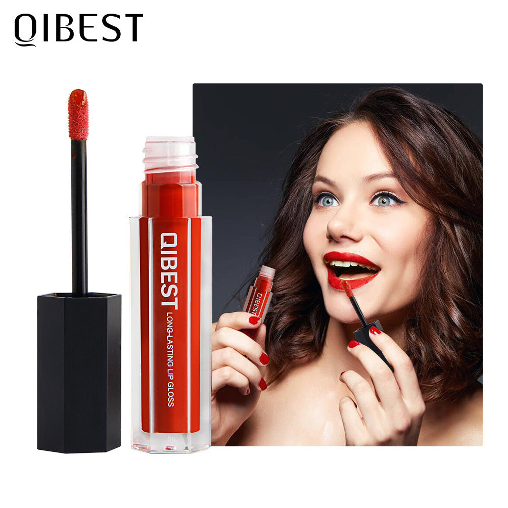 QIBEST Makeup Hexagonal Lip Gloss Matte Matte Lasting Lip Gloss Non-stick Liquid Lipstick - V.I.P Digital Presence