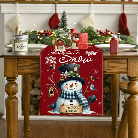 Christmas snowman linen table flag living room dining table decoration tablecloth Christmas restaurant tablecloth coffee table cloth - V.I.P Digital Presence