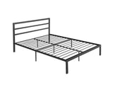 Queen Size Metal Bed Frame with Headboard Charcoal Grey - V.I.P Digital Presence