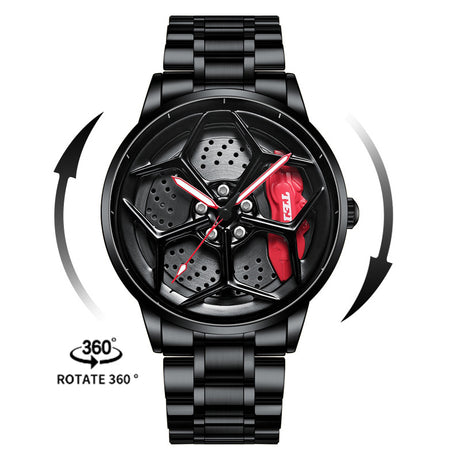 New Top Brand Luxury Mens Watches Stainless Steel Car Wheel Hub Quartz Watch For Men Military Sport Watch Relogio Masculino - V.I.P Digital Presence