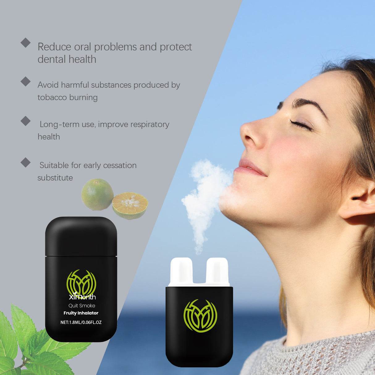 Smoking Cessation Suppressant Inhaler Vitality Energizing Essential Oil Inhaler Cooling Oil Double Hole Inhaler Aids Smoking Cessation Portable Smoking Control Care Inhaler - V.I.P Digital Presence