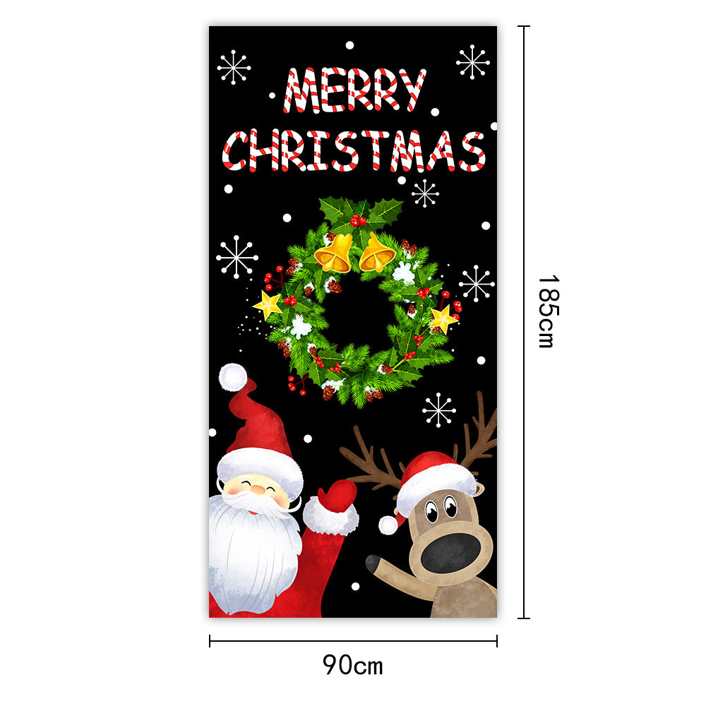 New Christmas Door Curtains, Flags, Outdoor Photography, Santa Claus and Puppies, Background Decoration, Hanging Cloth - V.I.P Digital Presence