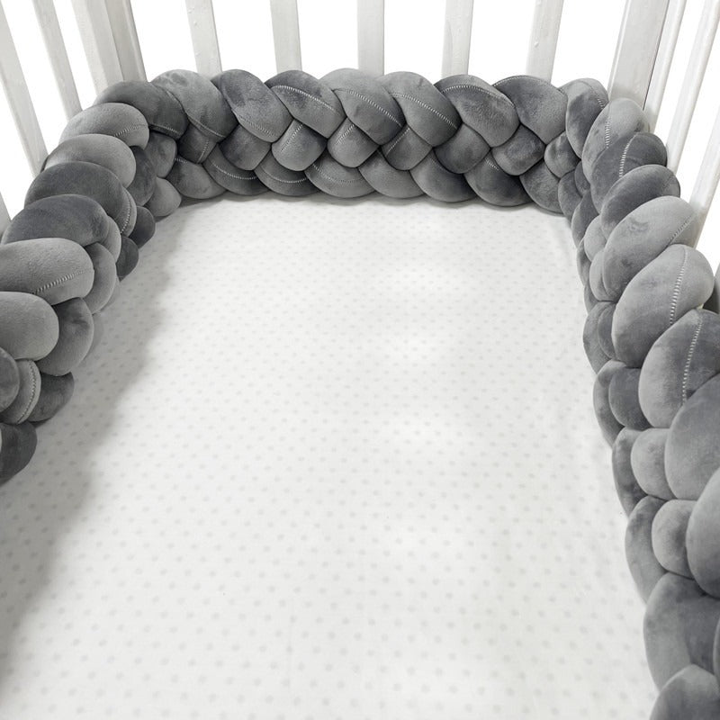 Woven baby bed surround anti-collision strip four strand Fried Dough Twists braid wrapped around the bed surround ins baby child - V.I.P Digital Presence