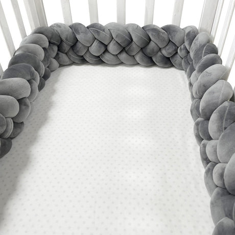 Woven baby bed surround anti-collision strip four strand Fried Dough Twists braid wrapped around the bed surround ins baby child - V.I.P Digital Presence