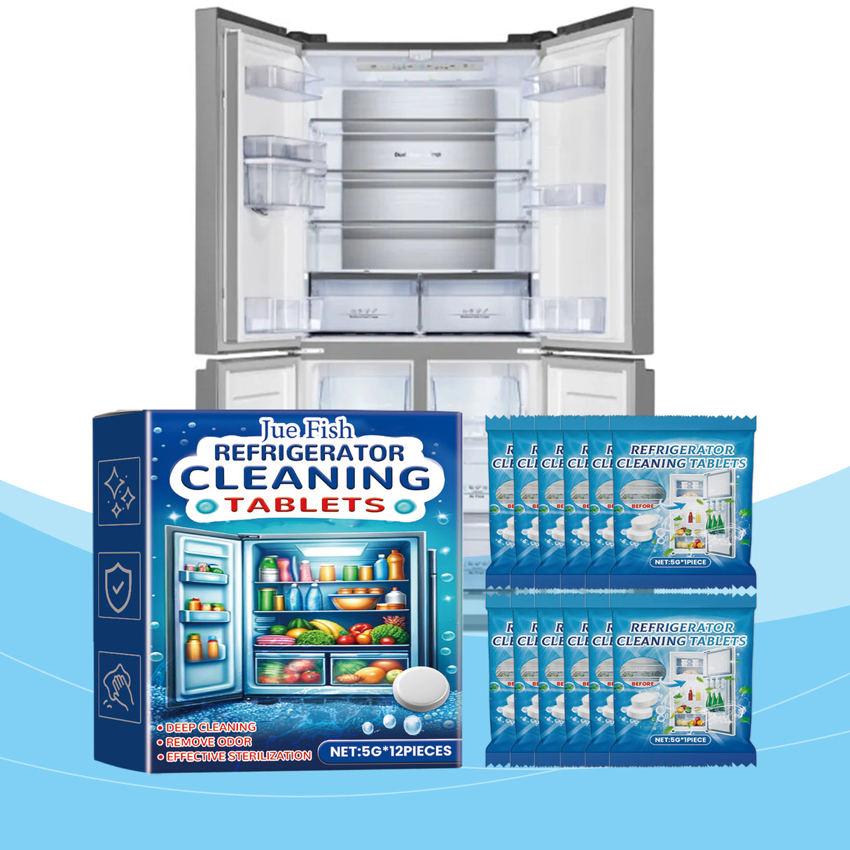 Refrigerator Cleaning Effervescent Tablet Kitchen Refrigerator Cleaning Anti-Oil Anti-Odor Multi-Purpose Cleaning Tablet - V.I.P Digital Presence