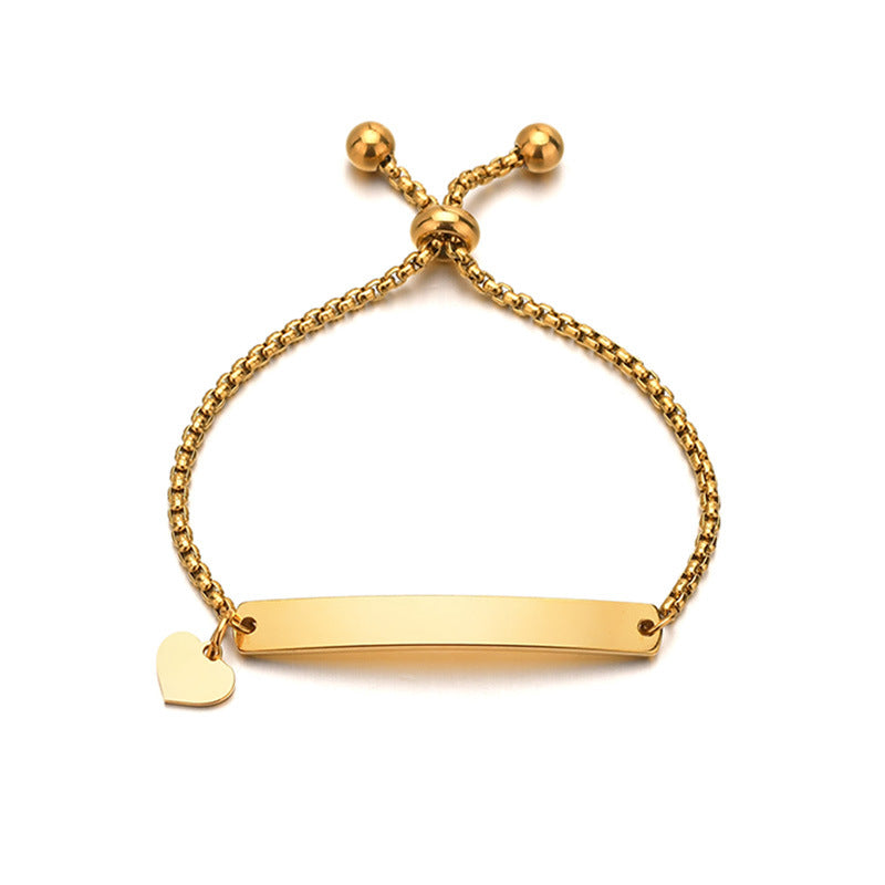 Stainless steel personalized engraved three color curved bracelet simple and personalized women's bracelet - V.I.P Digital Presence