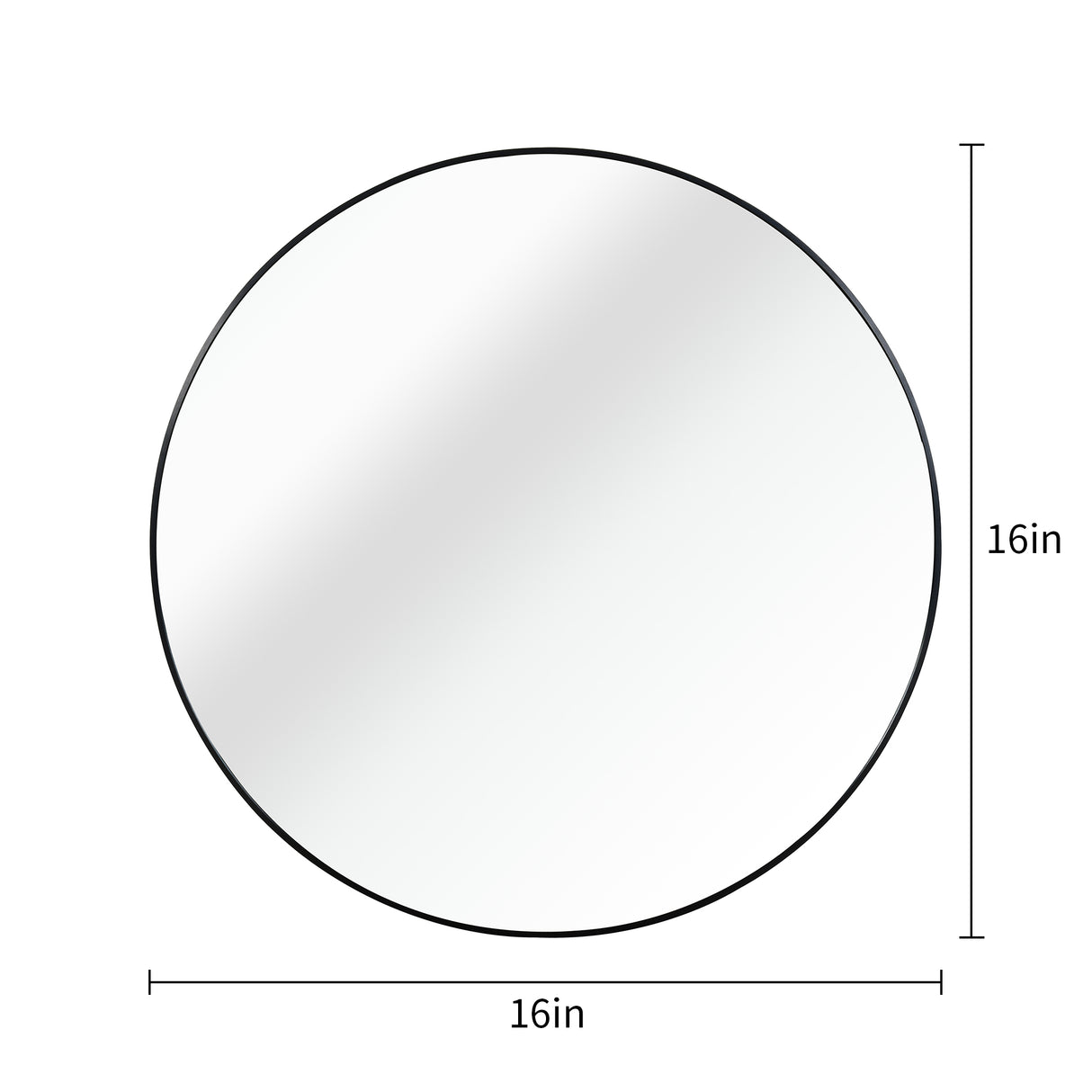 Black 16 Inch Metal Round Bathroom Mirror - V.I.P Digital Presence