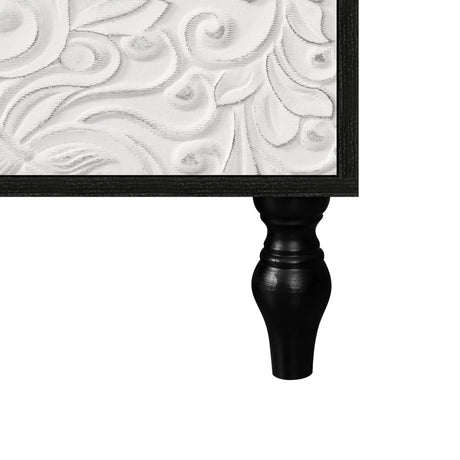 Vintage White Large Faceted Carved And Spliced Doors Combined With Black Frames For TV Stand Table,Sideboards, Accent Cabinets - V.I.P Digital Presence