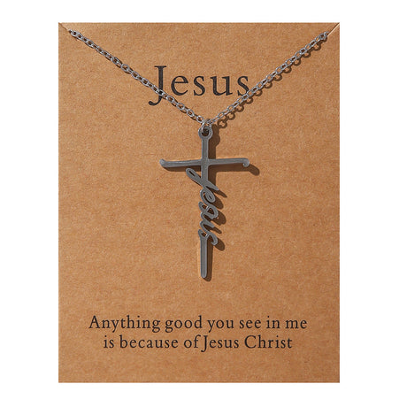 Faith Religious Gift Stainless Steel Cross Collarbone Chain Sweater Chain - V.I.P Digital Presence